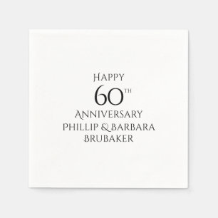 Custom Elegant Simple 60th Anniversary Party Napkins