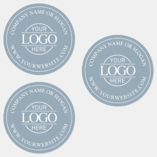 Custom Elegant Simple Dusty Blue Business Logo Labels