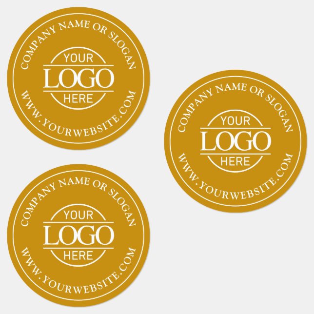 Custom Elegant Simple Mustard Yellow Business Logo Labels (Group)