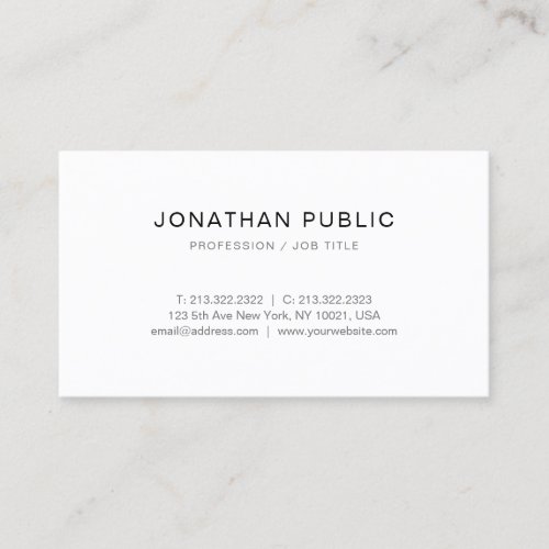 Custom Elegant Simple Professional Modern Template Business Card