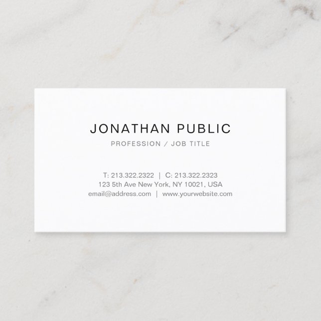 Custom Elegant Simple Professional Modern Template Business Card (Front)