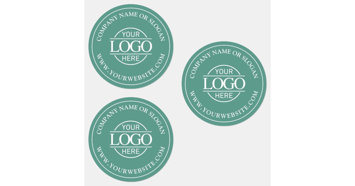 Custom Elegant Simple Teal Green Business Logo Labels | Zazzle