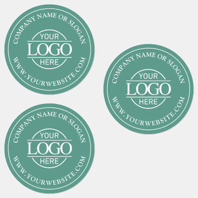 Custom Elegant Simple Teal Green Business Logo Labels | Zazzle