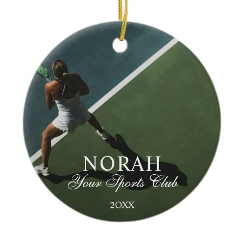 Custom Elegant Sport Club Minimal Photo Ornament