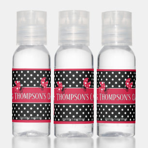 Custom Elegant Stylish Red Ladybugs Pattern Hand Sanitizer