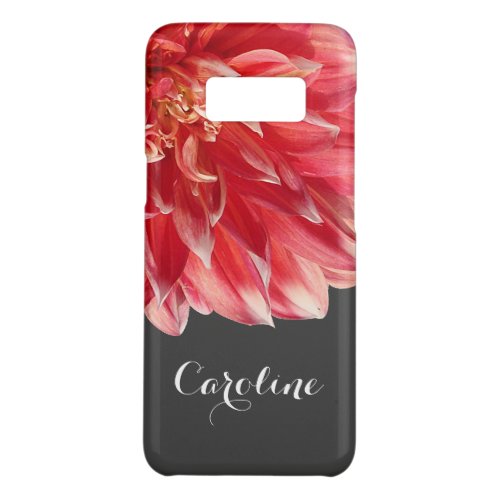 Custom Elegant Summery Coral Red Dahlia Flower Case_Mate Samsung Galaxy S8 Case
