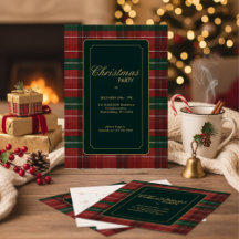 Custom Elegant Tartan Plaid Christmas RSVP