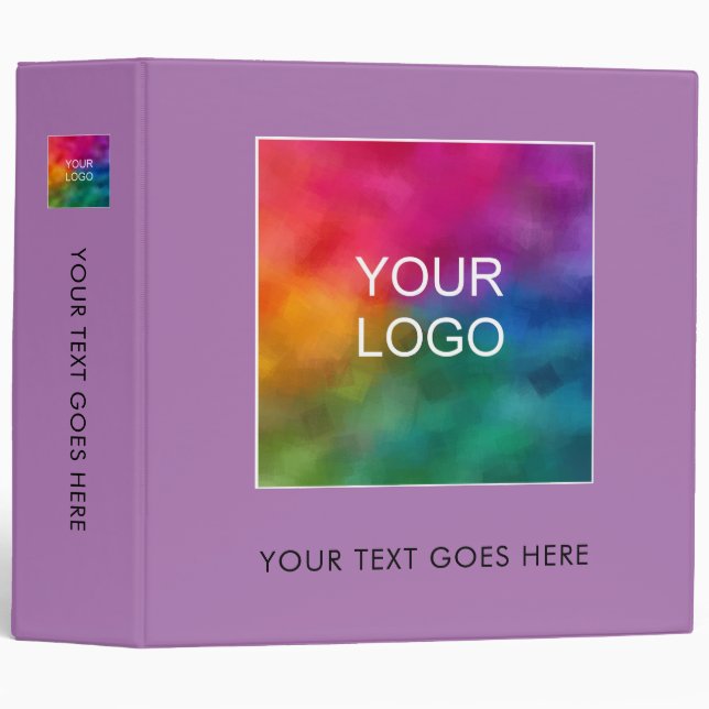 Custom Elegant Template Add Company Logo 3 Ring Binder (Front/Spine)