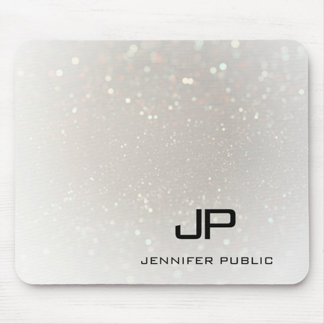Custom Elegant Template Glamorous Monogram Mouse Pad (Front)