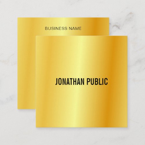 Custom Elegant Template Gold Look Modern Square Business Card
