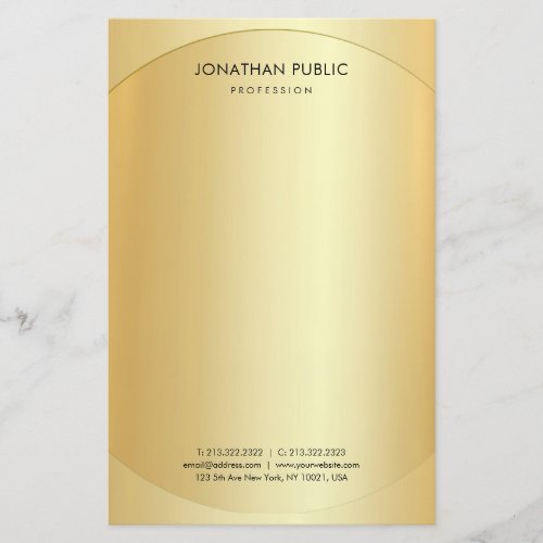 Custom Elegant Template Gold Modern Minimalist Stationery
