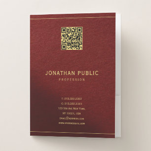 Custom Elegant Template Promotional Gold Text Pocket Folder