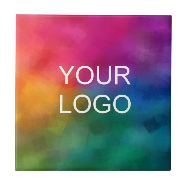 Custom Elegant Template Upload Your Own Logo Here Ceramic Tile (Front)