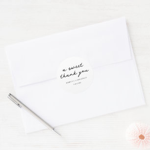 Custom Elegant Thank You Wedding Classic Round Sticker