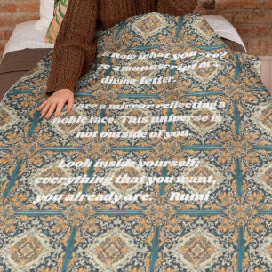 Custom Elegant Tile Pattern Persian Gifts for Her Sherpa Blanket