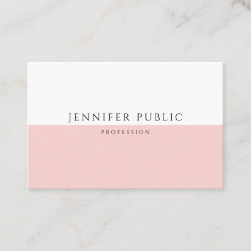 Custom Elegant Trendy Blush Pink Modern Template Business Card