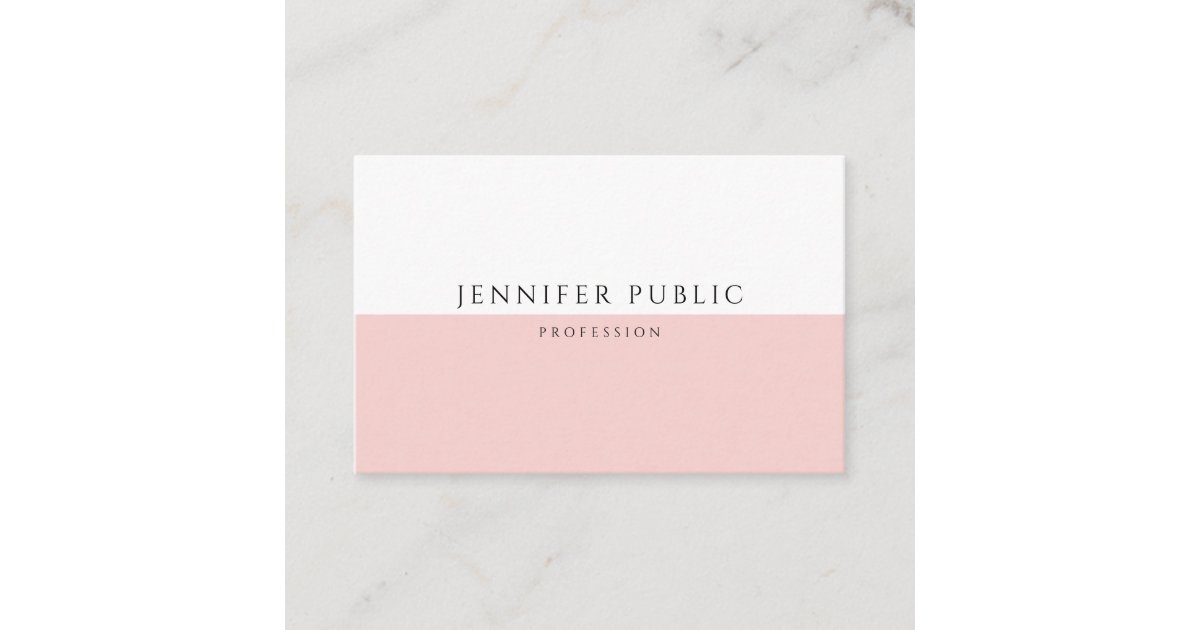 Custom Elegant Trendy Blush Pink Modern Template Business Card | Zazzle