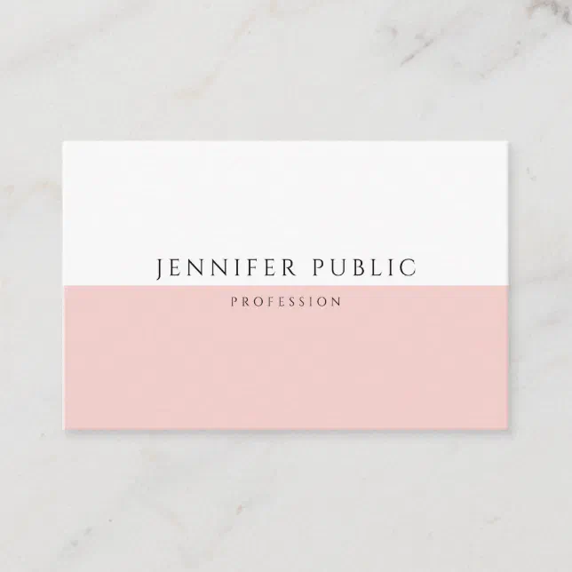 Custom Elegant Trendy Blush Pink Modern Template Business Card | Zazzle