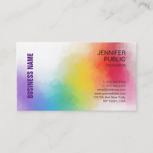 Custom Elegant Trendy Colorful Modern Template Business Card