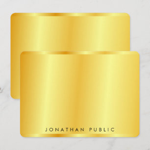 Custom Elegant Trendy Faux Gold Metallic Look Note Card