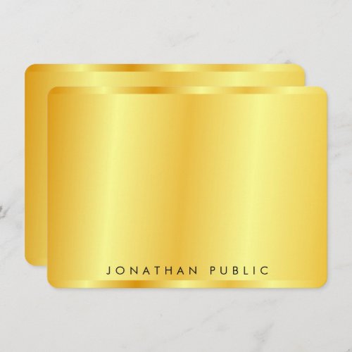 Custom Elegant Trendy Faux Gold Metallic Look Note Card