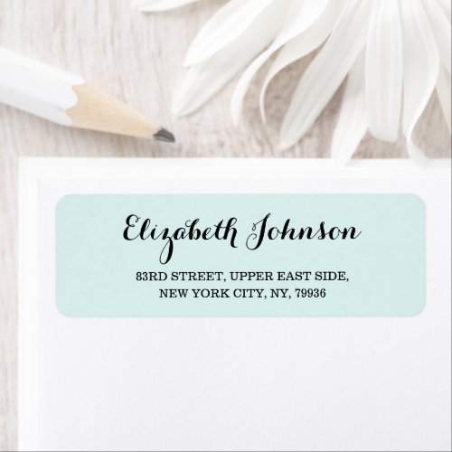 Custom Elegant Turquoise Aqua Blue Return Address Label