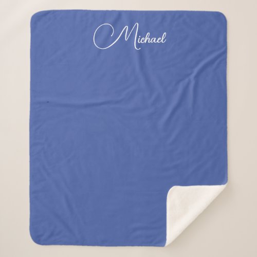 Custom Elegant Typography Names Template Blue Sherpa Blanket