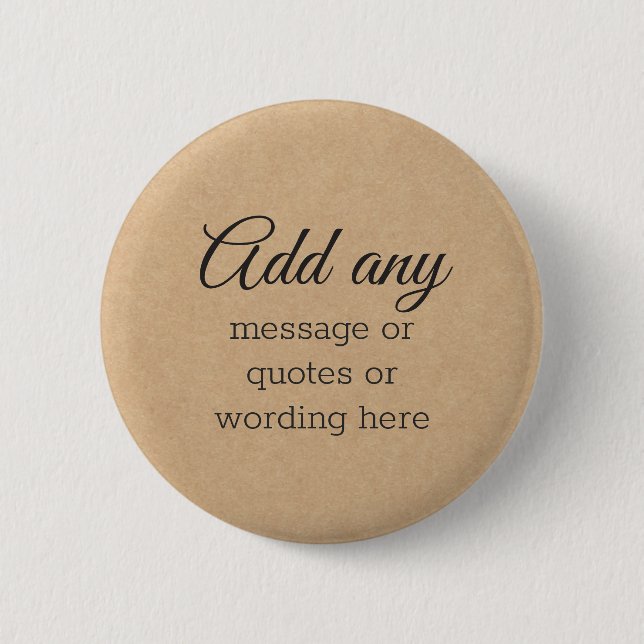 CUSTOM Elegant Vintage Cardboard Any Occasion Butt Button (Front)