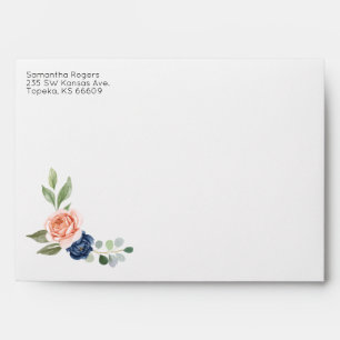 Custom Elegant Watercolor Flowers Envelope