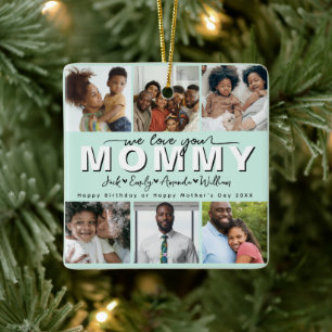 Custom Elegant we love you mom ornament