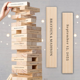 Custom Elegant Wedding Game Topple Tower