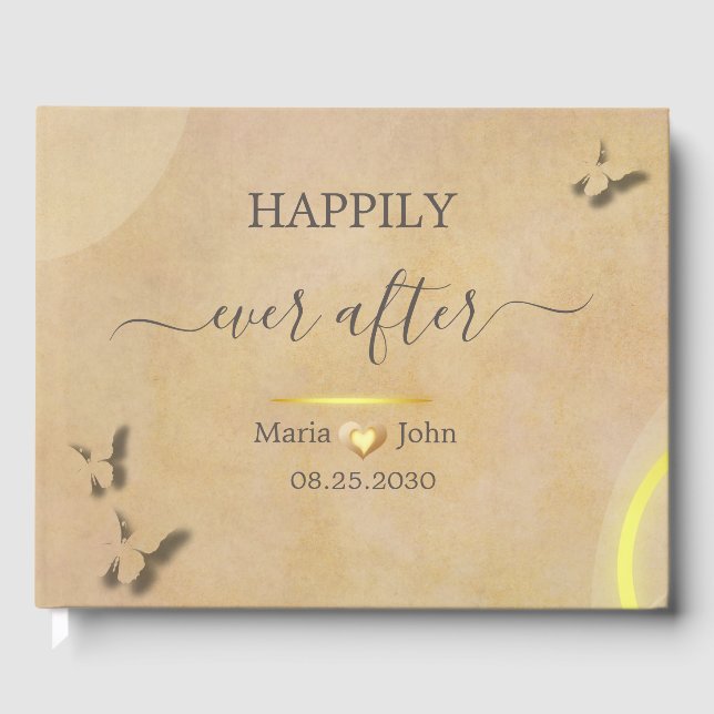 Custom Elegant Wedding Guest Book  (Front)