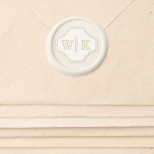 Custom Elegant Wedding Initials Frame Peel Stick Wax Seal Sticker