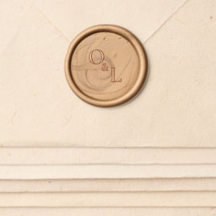 Custom Elegant Wedding Monogram Gold Wax Seal Sticker