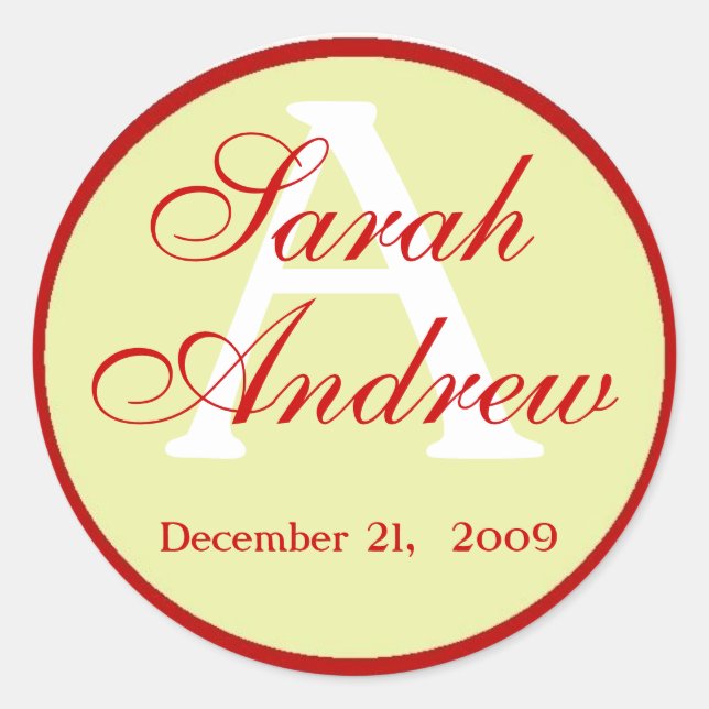 Custom Elegant Wedding Stickers 2 (Front)