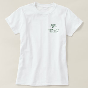 Custom Elegant White Bachelorette Tennis Club T-Shirt
