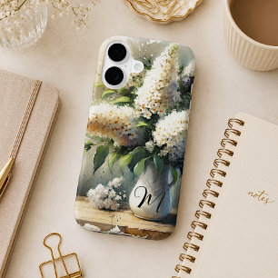 Custom Elegant White Sage Green Butterfly Bush iPhone 17 Case