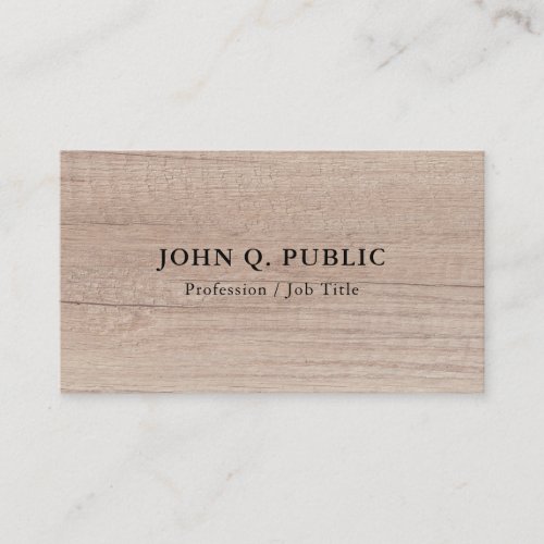 Custom Elegant Wood Look Professional Template Business Card
