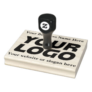 Custom Elegant XXL Large Business Logo and Text Rubber Stamp