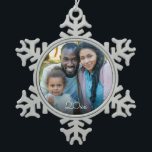 Custom Elegant Your Family Photo Vintage Christmas Snowflake Pewter Christmas Ornament<br><div class="desc">Customize this elegant Christmas ornament with your own family photo and the year in white vintage typography.  Start a new tradition to create your family's own personal ornament each Christmas.   A wonderful gift to give to parents,  grandparents,  or to keep for yourself. Also available in other styles.</div>