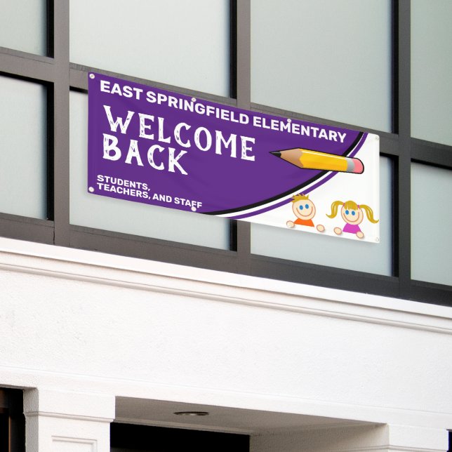 Custom Elementary Welcome Back to School Banner (Outside Building)