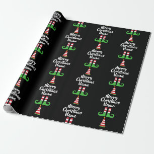 Custom Elf Pattern Personalized Christmas Wrapping Wrapping Paper
