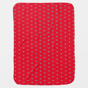 Custom Elf Sphynx Cat Heads Silver Glitter Red Baby Blanket