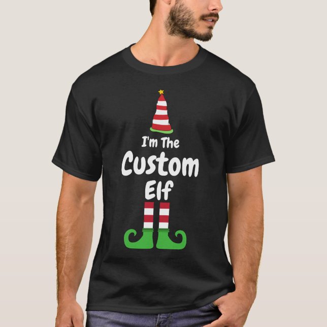 Custom Elf T-shirt, Personalized Christmas Shirt,  T-Shirt (Front)