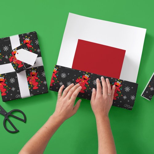 Custom Elmo Merry Christmas Chalkboard Wrapping Paper