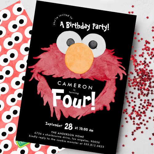 Custom ELMO Sesame Street Birthday Party Invitation