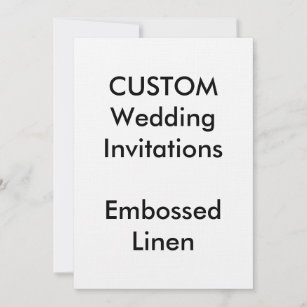 Custom EMBOSSED LINEN Wedding Invitations 5"x7"