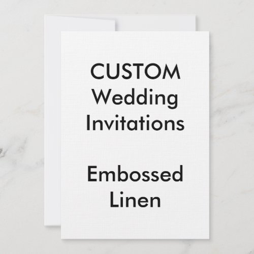 Custom EMBOSSED LINEN Wedding Invitations 5x7