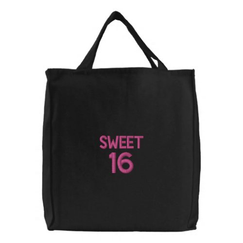 Custom Embroidered Bag Sweet 16 Quote Love Embroidered Tote Bag