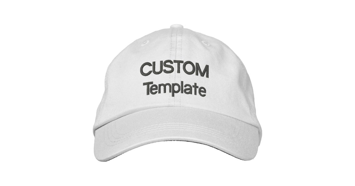 Custom Embroidered Baseball Cap Blank Template | Zazzle